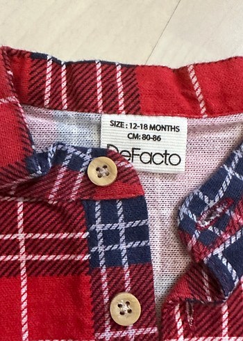 12-18 Ay Erkek Bebek Kırmızı Ekose Gömlek - Görsel 3