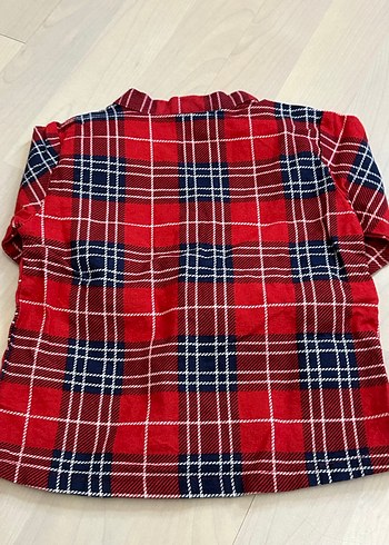 12-18 Ay Erkek Bebek Kırmızı Ekose Gömlek - Görsel 4