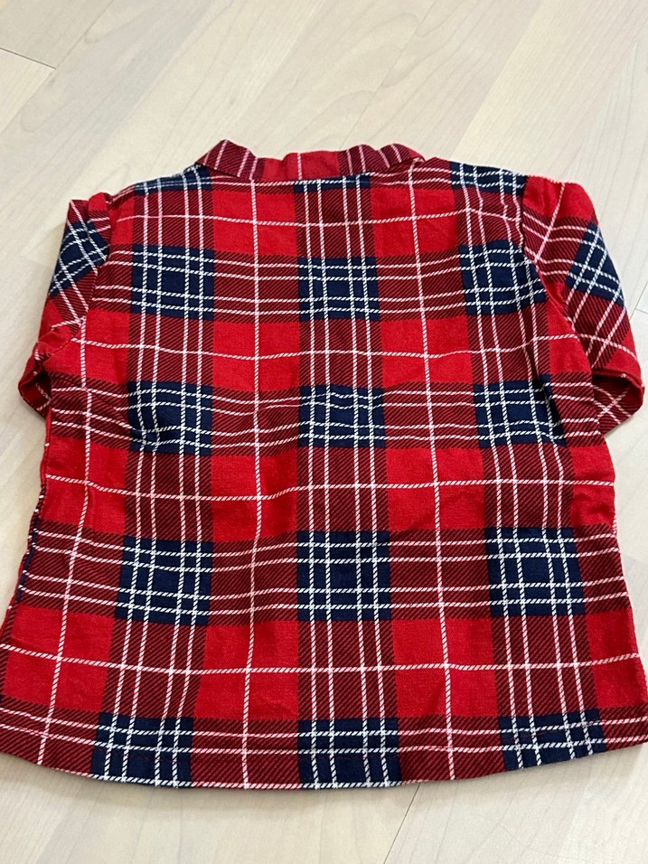 12-18 Ay Erkek Bebek Kırmızı Ekose Gömlek - Görsel 4