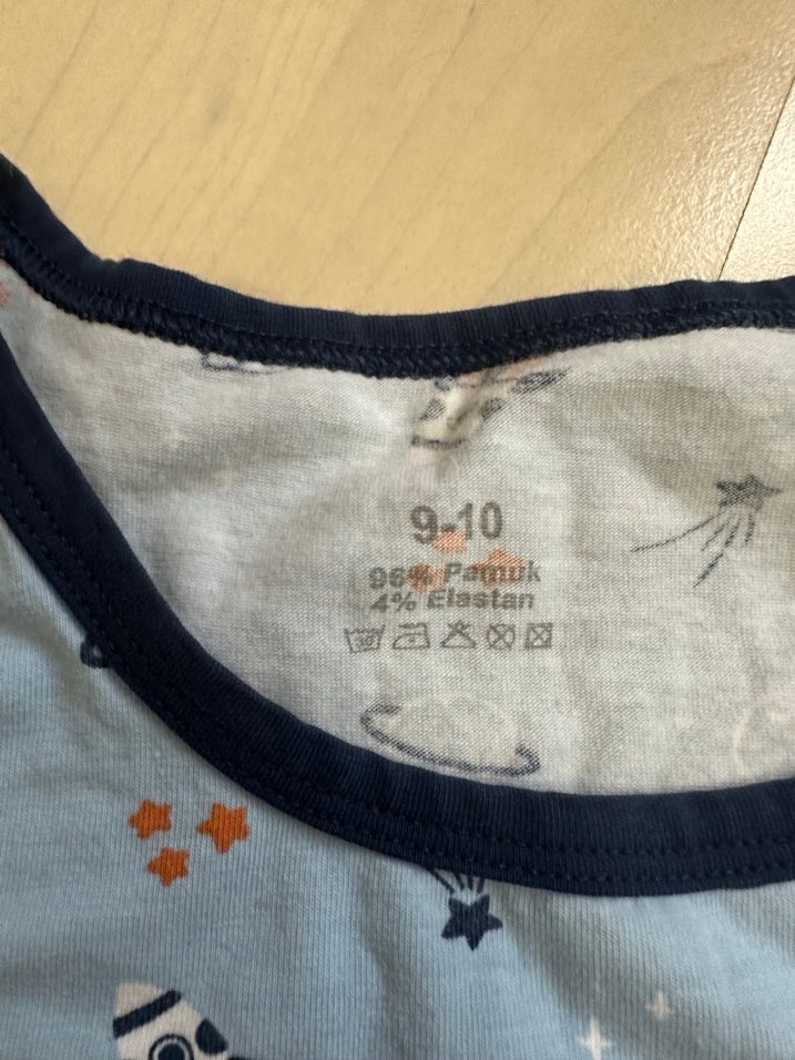 Mavi Desenli Çocuk Atlet - Görsel 2