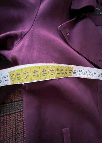 Bordo Midi Boy Düğmeli Kadın Trençkot - Görsel 9