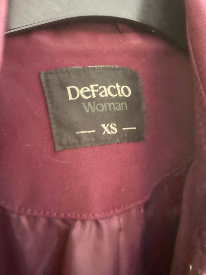 Bordo Midi Boy Düğmeli Kadın Trençkot - Görsel 5