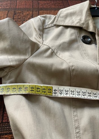 Düğmeli Bej Midi Kadın Trençkot - Görsel 7