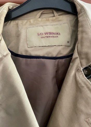 Düğmeli Bej Midi Kadın Trençkot - Görsel 3