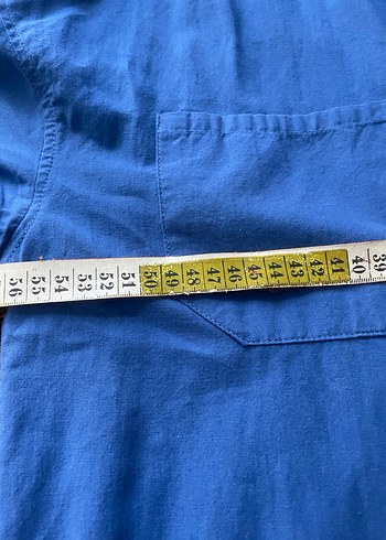 Mavi pamuklu gömlek - Görsel 6
