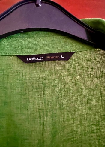 Yeşil Kısa Kollu Bol Kesim Keten Gömlek - Görsel 3