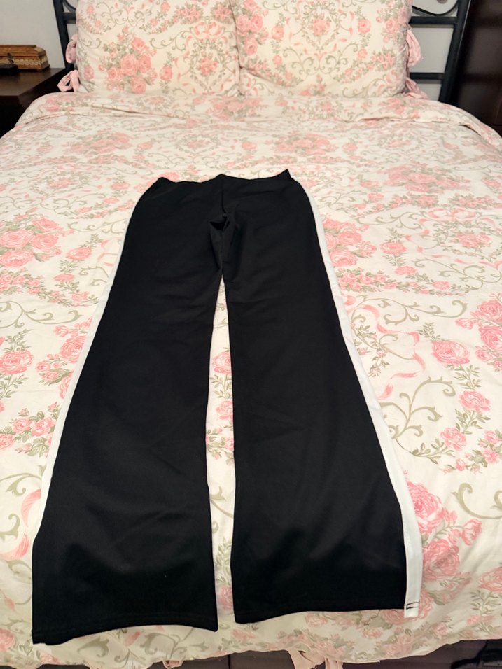 Kadın Siyah Yan Şeritli Midi Kumaş Pantolon - Görsel 2