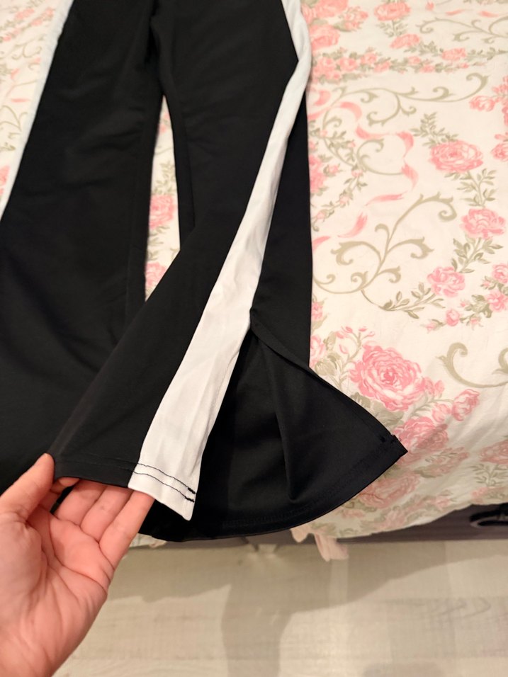 Kadın Siyah Yan Şeritli Midi Kumaş Pantolon - Görsel 4