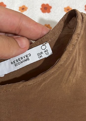 Kahverengi Kolsuz Uzun Keten Elbise - Görsel 4