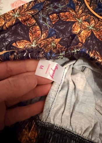 Bohem Tarzı Bağlama Desenli Kadın Pijama Takımı - Görsel 9