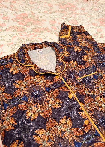 Bohem Tarzı Bağlama Desenli Kadın Pijama Takımı - Görsel 2