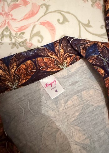 Bohem Tarzı Bağlama Desenli Kadın Pijama Takımı - Görsel 3