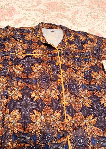 Bohem Tarzı Bağlama Desenli Kadın Pijama Takımı - Görsel 10