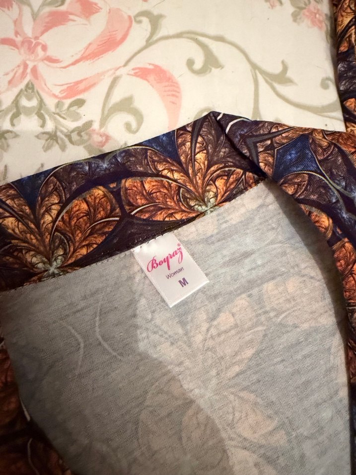 Bohem Tarzı Bağlama Desenli Kadın Pijama Takımı - Görsel 3