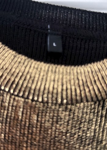 Parlak Altın Renkli Kadın Triko Kazak - Görsel 3