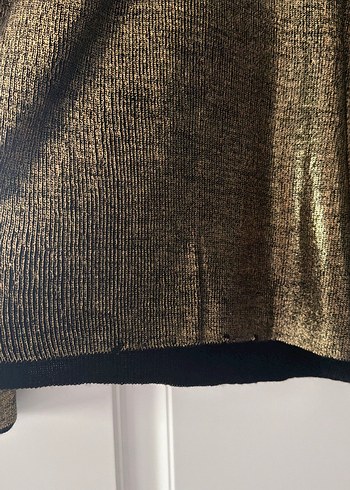 Parlak Altın Renkli Kadın Triko Kazak - Görsel 4