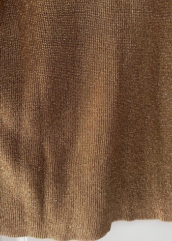 Parlak Kahverengi V-Yaka Kadın Hırka - Görsel 5