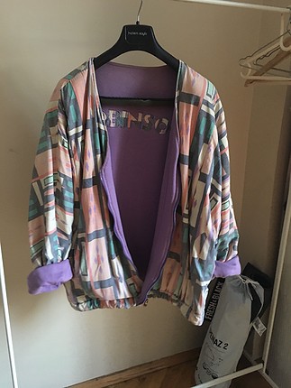 Çift taraflı vintage bomber ceket
