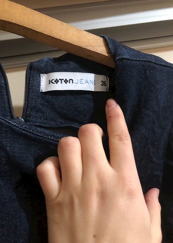 Kadın Lacivert Denim Kemerli Uzun Elbise - Görsel 6