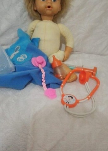 Beden Mavi Tulumlu Bebek ve Doktor Seti