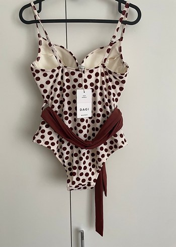 Puantiyeli Kemerli Kadın Mayo - Görsel 4