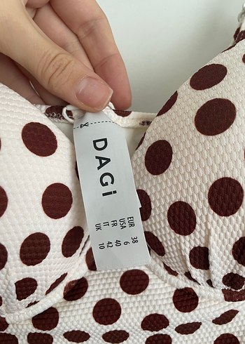 Puantiyeli Kemerli Kadın Mayo - Görsel 3