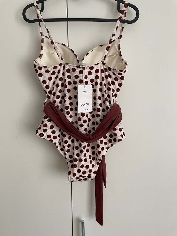 Puantiyeli Kemerli Kadın Mayo - Görsel 4