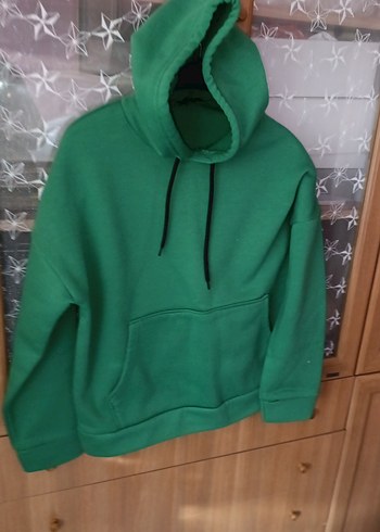 Yeşil Kapüşonlu Kadın Sweatshirt - Görsel 2