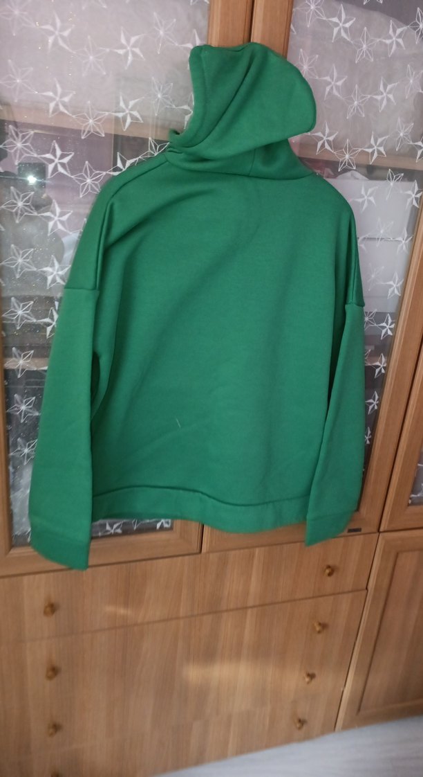Yeşil Kapüşonlu Kadın Sweatshirt - Görsel 5