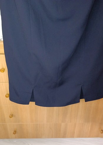 Drapeli Lacivert Midi Kadın Etekboy olcu 70 cm - Görsel 2