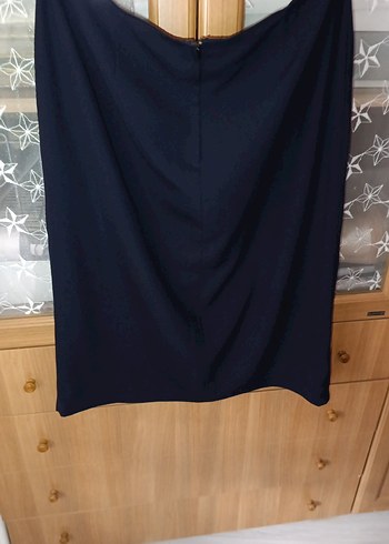 Drapeli Lacivert Midi Kadın Etekboy olcu 70 cm - Görsel 4