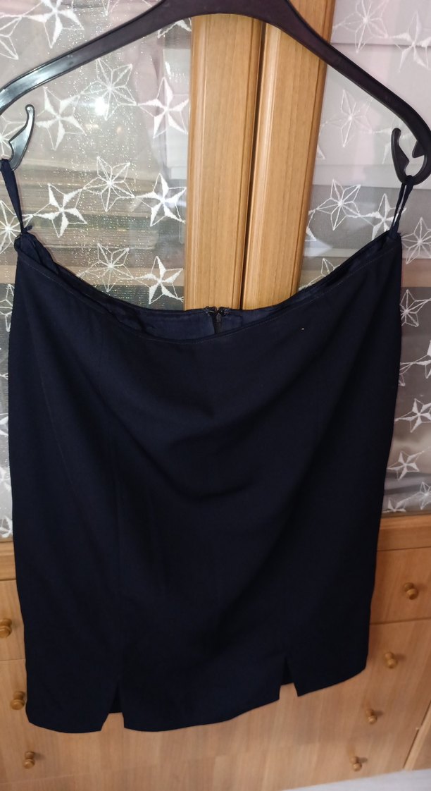 Drapeli Lacivert Midi Kadın Etekboy olcu 70 cm - Görsel 3