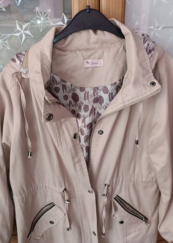 Bej Düğmeli Rahat Kadın Ceket - Görsel 2