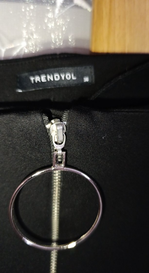 Siyah Kadın Fitilli Parlak Flare Pantolon bel 36 boyu 110 cm - Görsel 3