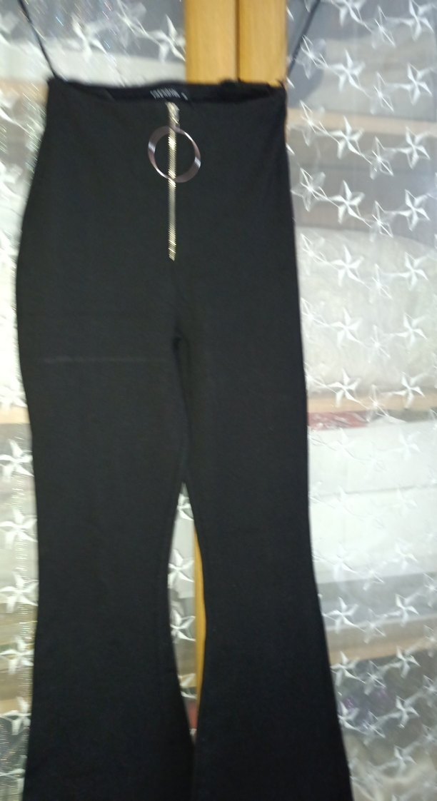 Siyah Kadın Fitilli Parlak Flare Pantolon bel 36 boyu 110 cm - Görsel 2