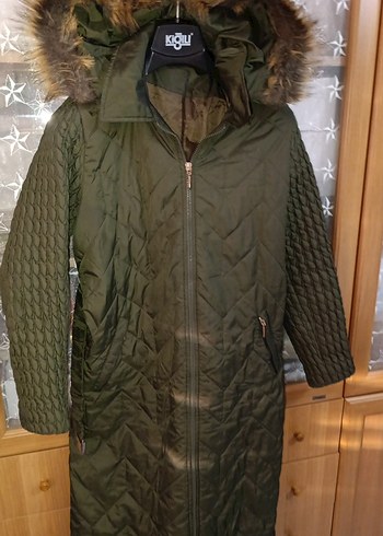 Kadın Haki Uzun Kollu Kışlık Mont - Görsel 2