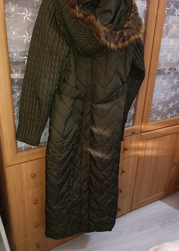 Kadın Haki Uzun Kollu Kışlık Mont - Görsel 4