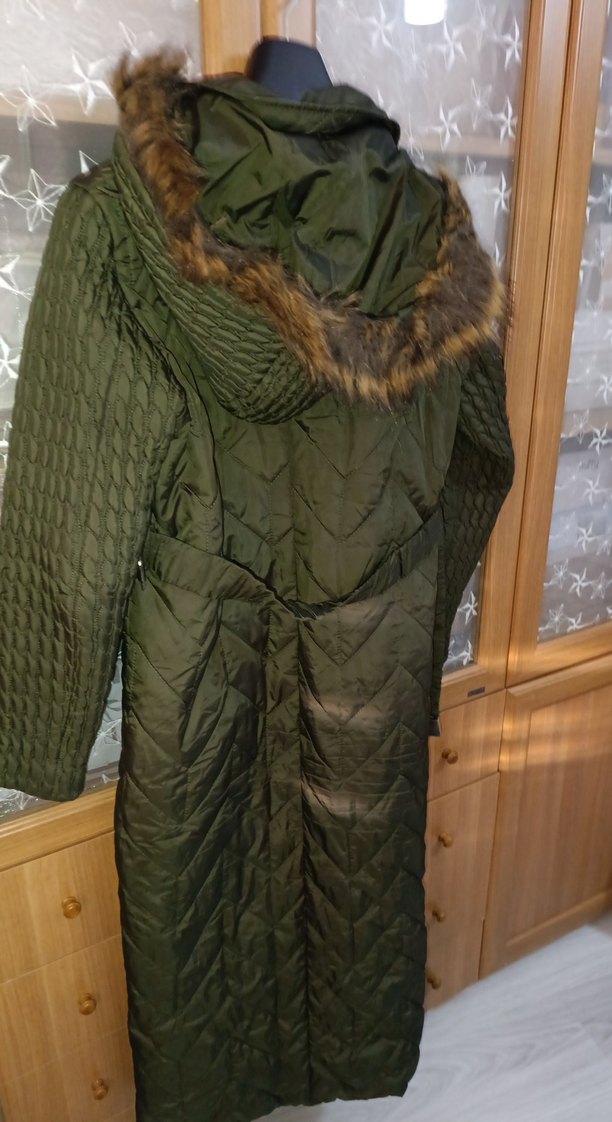 Kadın Haki Uzun Kollu Kışlık Mont - Görsel 5