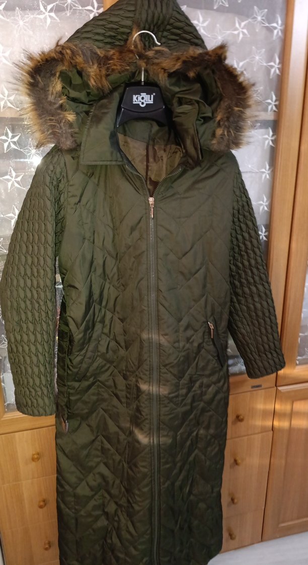 Kadın Haki Uzun Kollu Kışlık Mont - Görsel 2