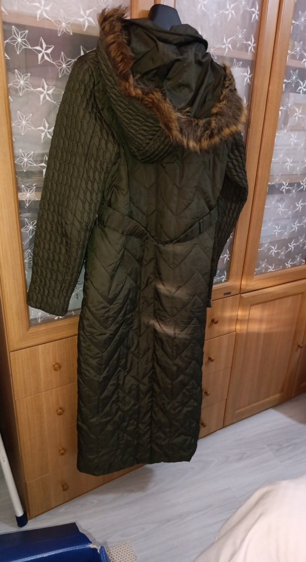 Kadın Haki Uzun Kollu Kışlık Mont - Görsel 4