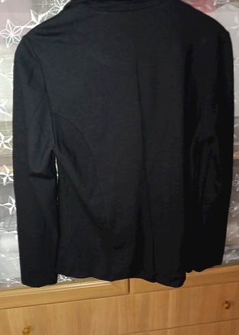 Kadın Siyah Keten Blazer Ceket - Görsel 4