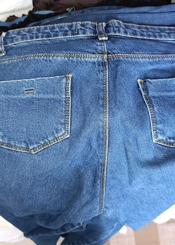 Mavi Bol Kesim Midi Kot Pantolon ne olcu 80 cm - Görsel 3