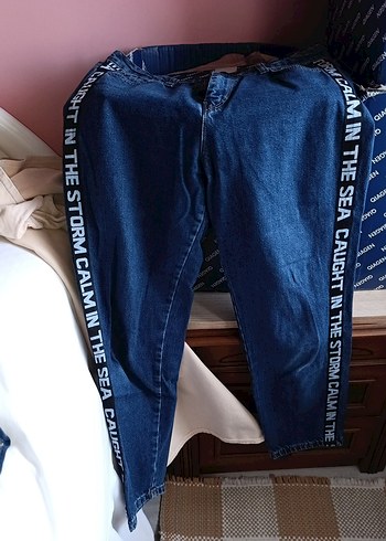 Mavi Bol Kesim Midi Kot Pantolon ne olcu 80 cm - Görsel 2