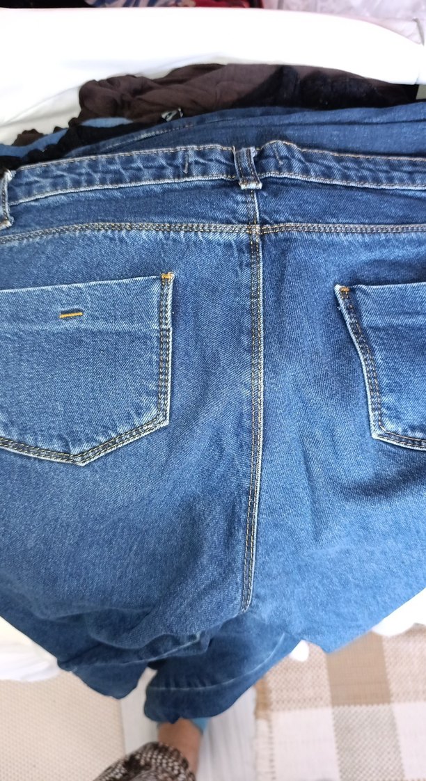 Mavi Bol Kesim Midi Kot Pantolon ne olcu 80 cm - Görsel 3