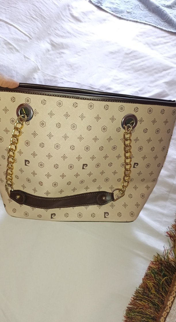 Zincir Detaylı Bej Kadın Çanta - Görsel 3