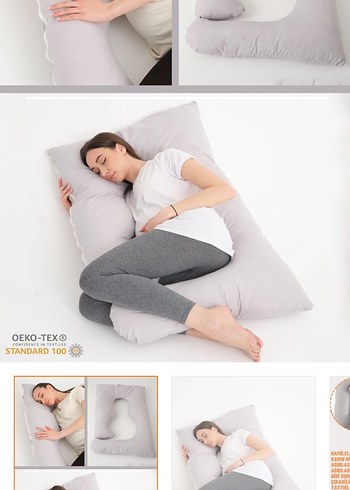 Gri Emzirme ve Hamilelik Yastığı - Görsel 3