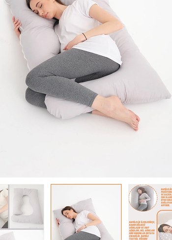 Gri Emzirme ve Hamilelik Yastığı - Görsel 2