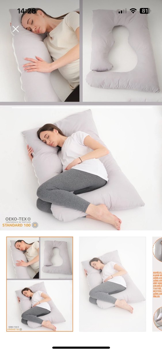 Gri Emzirme ve Hamilelik Yastığı - Görsel 3