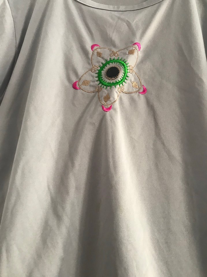 Bohem Gri Kısa Kollu Hamile Tişörtü - Görsel 2