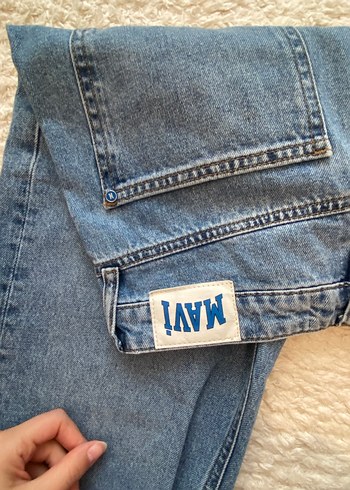 Mavi Jeans Düğmeli Gri Mavi Midi Kadın Kot Pantolon